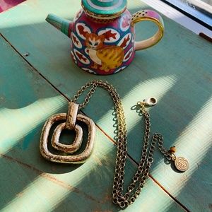 Dana Buchman Gold Tone Geometric Frames Necklace